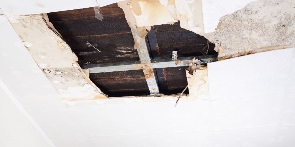 Damage ceiling wiring